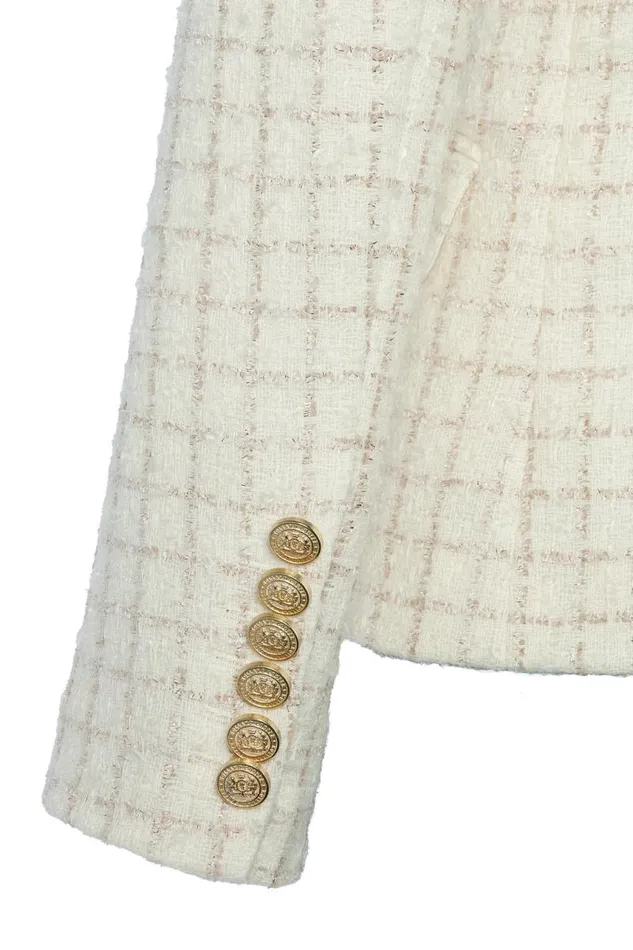 Women In Stock Tailoring Holland Cooper Knightsbridge Blazer Ivory Sparkle Tweed