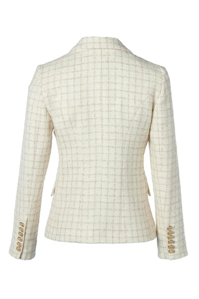 Women In Stock Tailoring Holland Cooper Knightsbridge Blazer Ivory Sparkle Tweed
