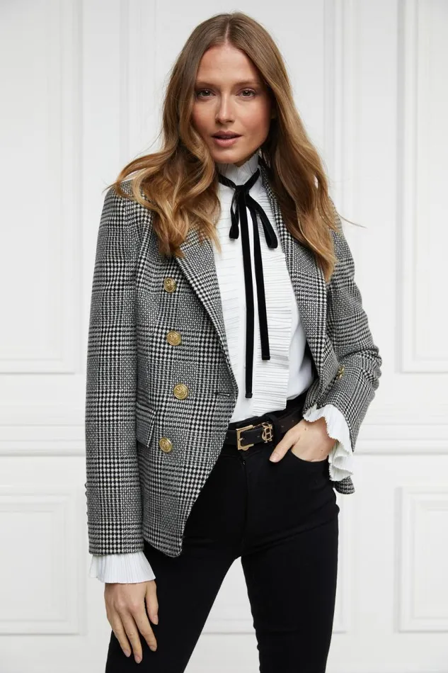 Women In Stock Tailoring Holland Cooper Knightsbridge Blazer Prince Of Wales Mono