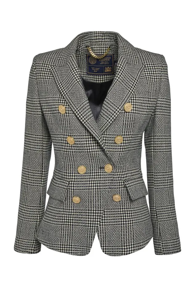 Women In Stock Tailoring Holland Cooper Knightsbridge Blazer Prince Of Wales Mono