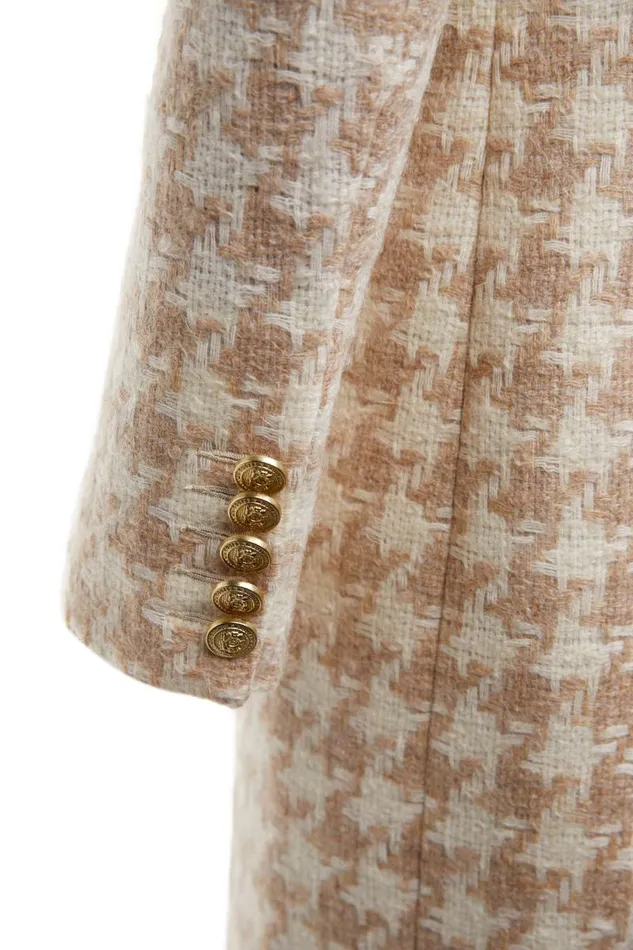 Women In Stock Tailoring Holland Cooper Knightsbridge Coat Camel Houndstooth