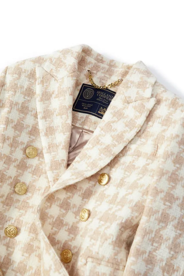 Women In Stock Tailoring Holland Cooper Knightsbridge Coat Camel Houndstooth