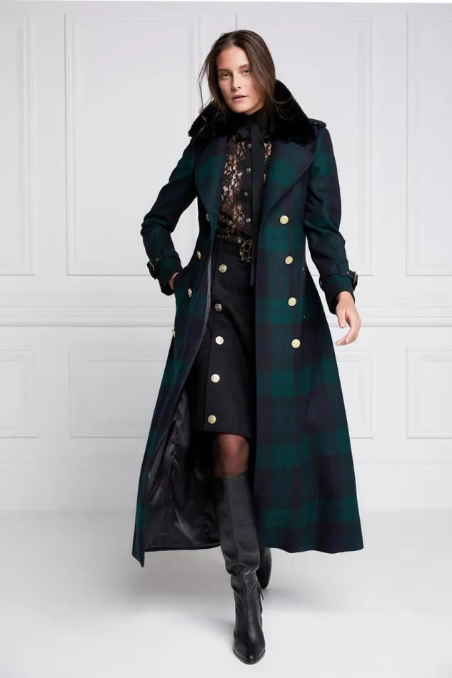 Women In Stock Tailoring Holland Cooper Marlborough Shearling Trench Coat Blackwatch Women In Stock Tailoring Holland Cooper Marlborough Shearling Trench Coat Blackwatch