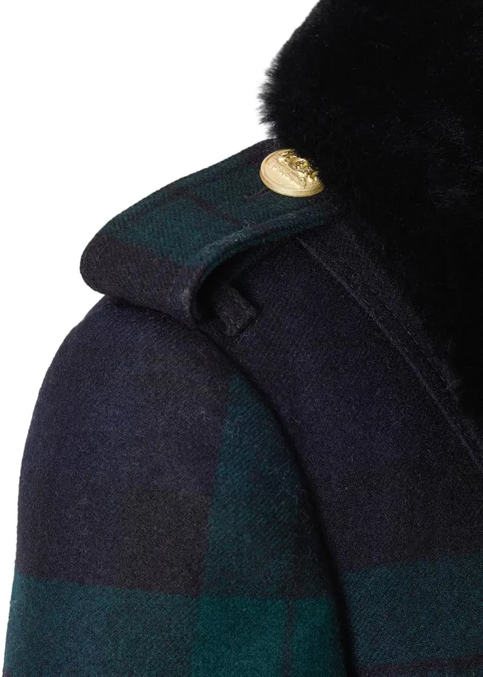 Women In Stock Tailoring Holland Cooper Marlborough Shearling Trench Coat Blackwatch