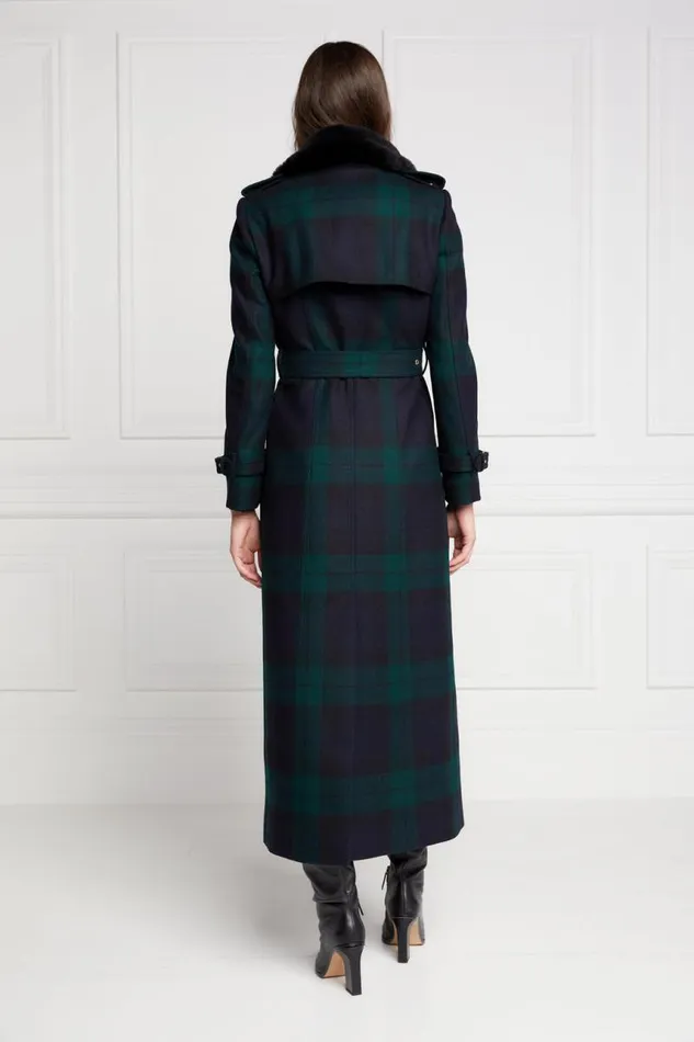 Women In Stock Tailoring Holland Cooper Marlborough Shearling Trench Coat Blackwatch