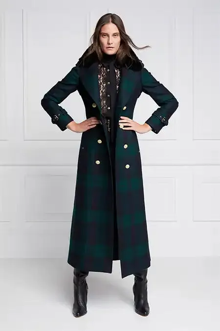 Women In Stock Tailoring Holland Cooper Marlborough Shearling Trench Coat Blackwatch