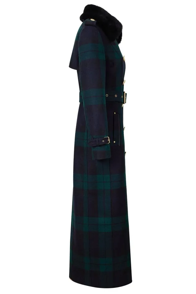Women In Stock Tailoring Holland Cooper Marlborough Shearling Trench Coat Blackwatch