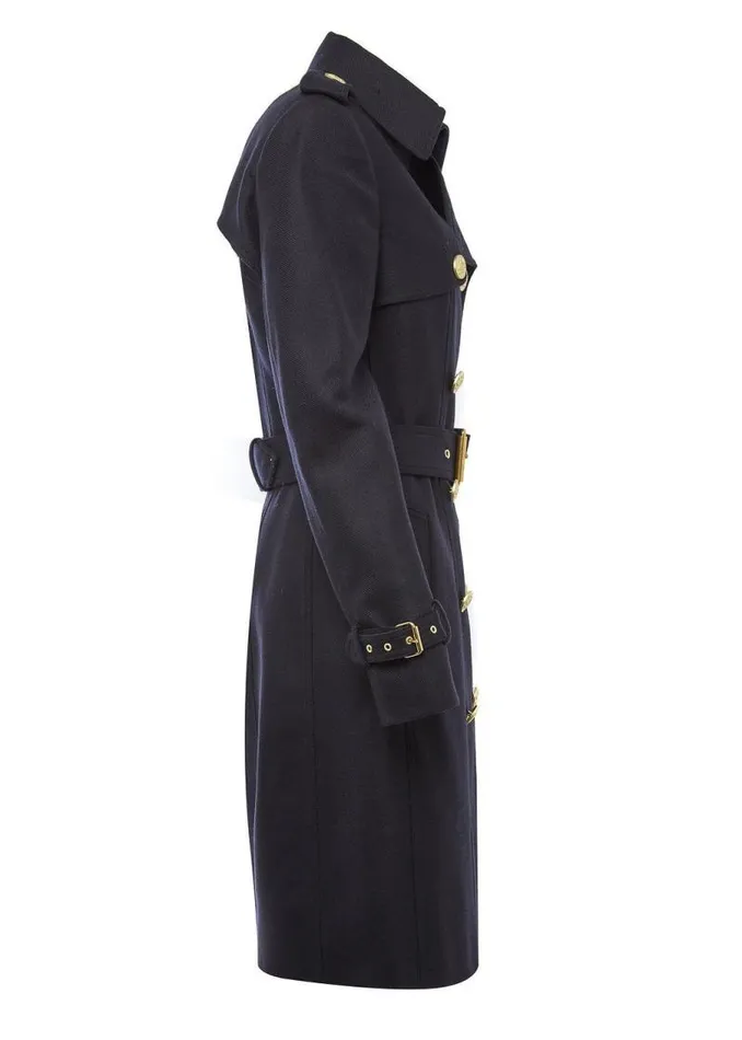 Women In Stock Tailoring Holland Cooper Marlborough Trench Coat Soft Navy