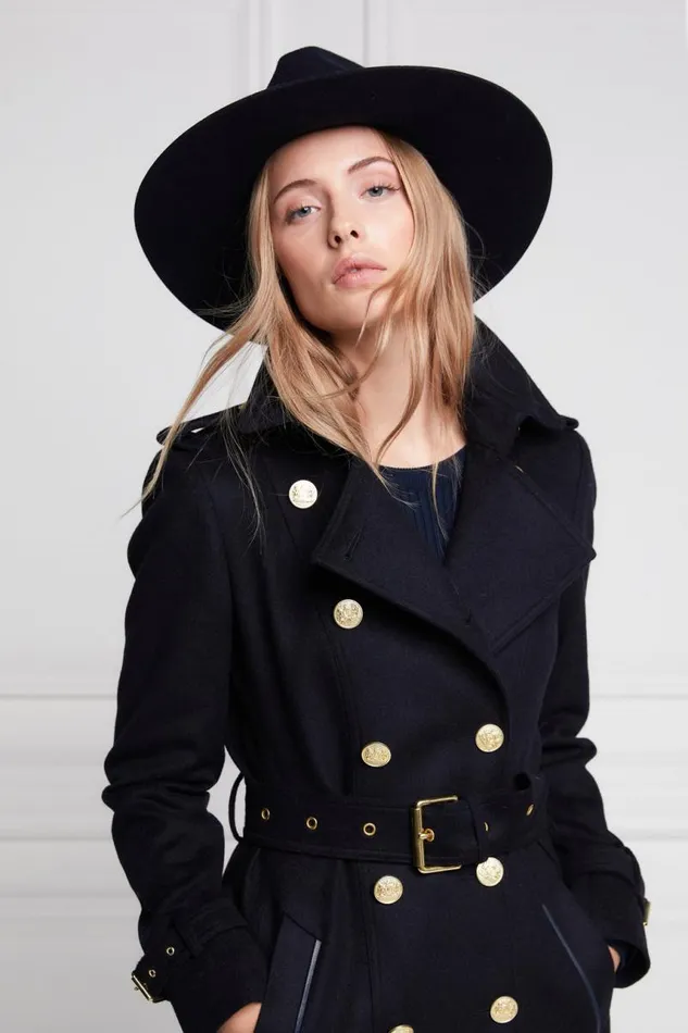 Women In Stock Tailoring Holland Cooper Marlborough Trench Coat Soft Navy