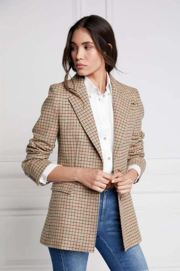 Women In Stock Tailoring Holland Cooper Single Breasted Blazer Charlton Tweed