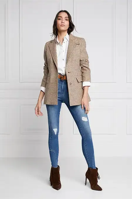 Women In Stock Tailoring Holland Cooper Single Breasted Blazer Charlton Tweed