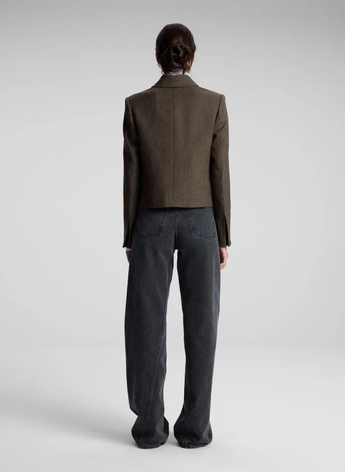 Women Jackets and Coats ALC Jamie Mini Houndstooth Jacket Tanolive