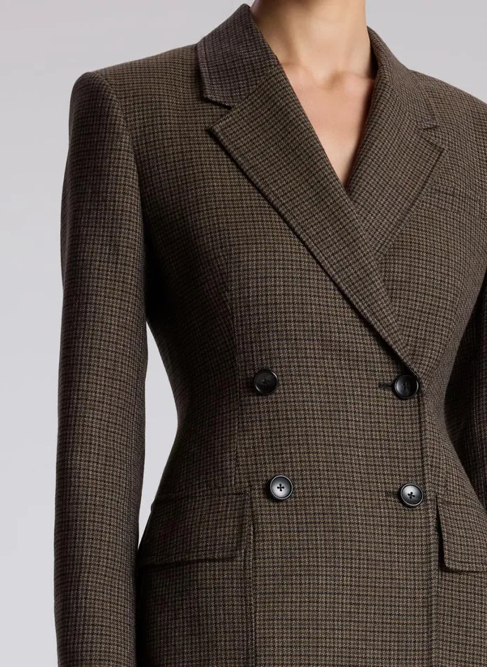 Women Jackets and Coats ALC Tess Mini Houndstooth Jacket Tanolive