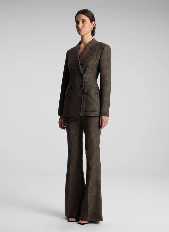 Women Jackets and Coats ALC Tess Mini Houndstooth Jacket Tanolive