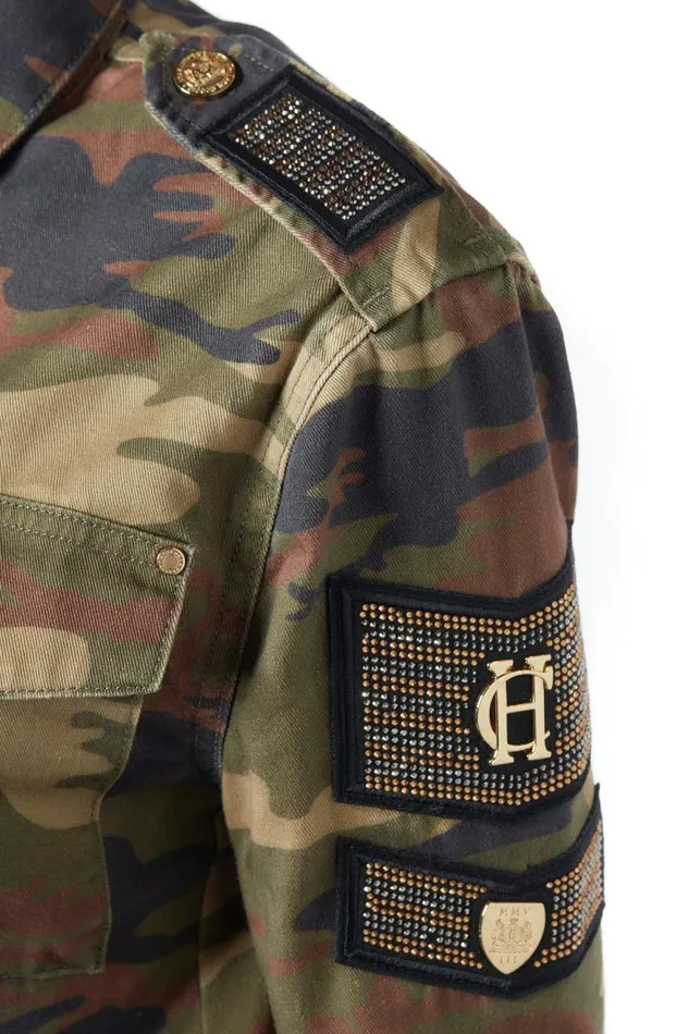 Women Jackets Holland Cooper Premium Artillery Jacket Washed Camo