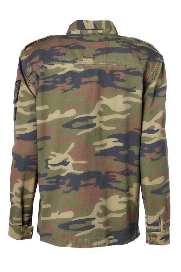 Women Jackets Holland Cooper Premium Artillery Jacket Washed Camo