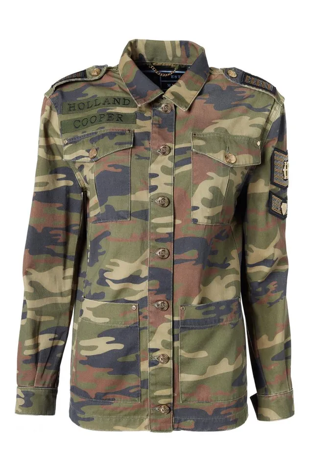 Women Jackets Holland Cooper Premium Artillery Jacket Washed Camo