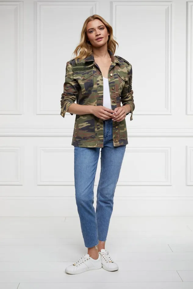 Women Jackets Holland Cooper Premium Artillery Jacket Washed Camo