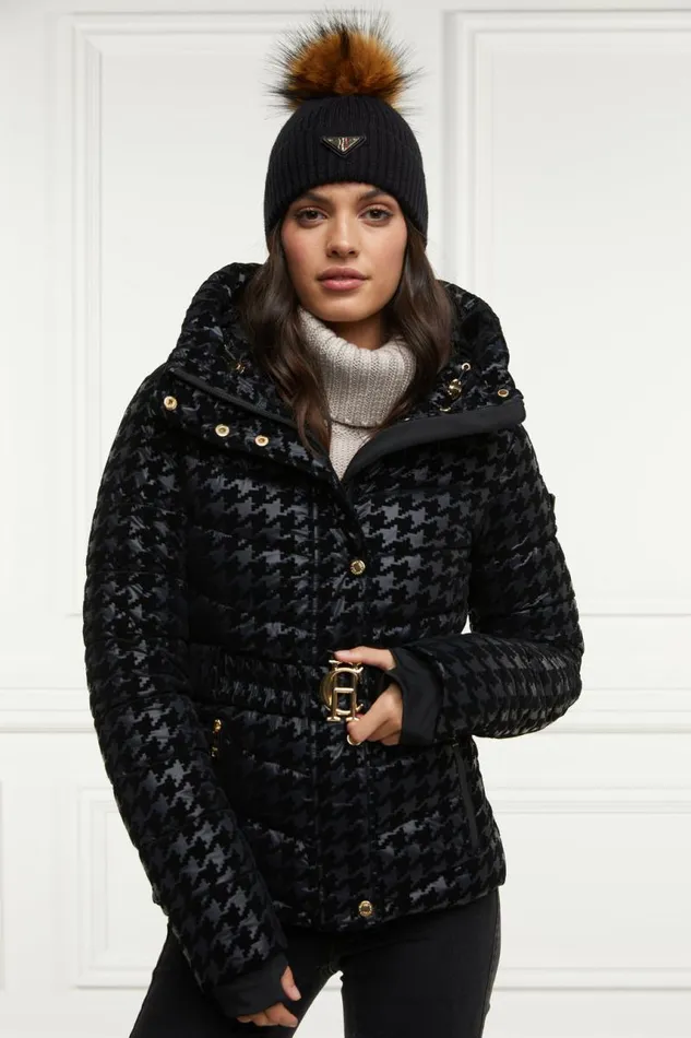 Women Jackets Holland Cooper Vermont Puffer Jacket Mono Houndstooth