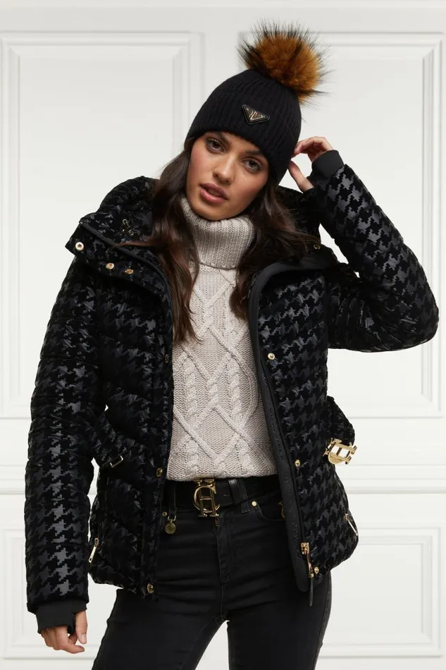 Women Jackets Holland Cooper Vermont Puffer Jacket Mono Houndstooth Women Jackets Holland Cooper Vermont Puffer Jacket Mono Houndstooth