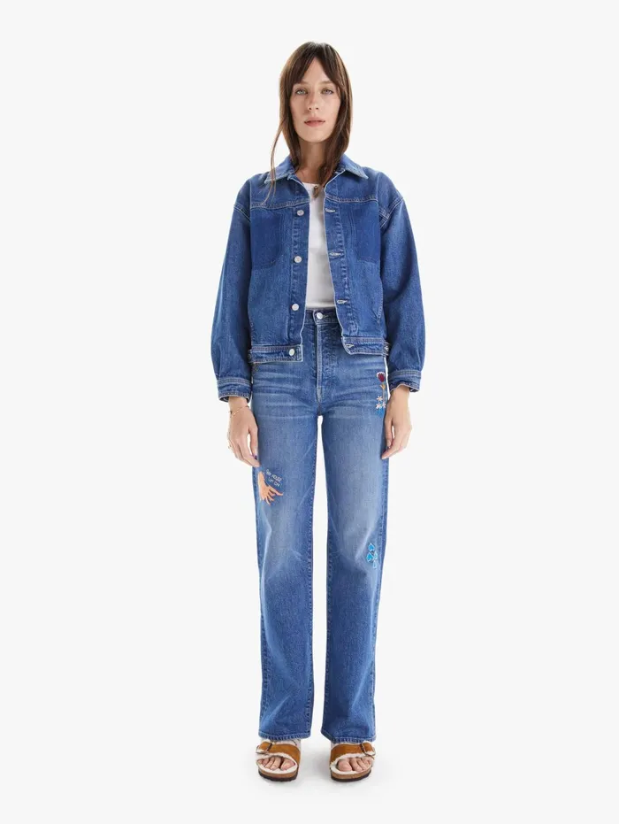 Women Jackets Mother Denim The Back Road Jacket Medium Blue