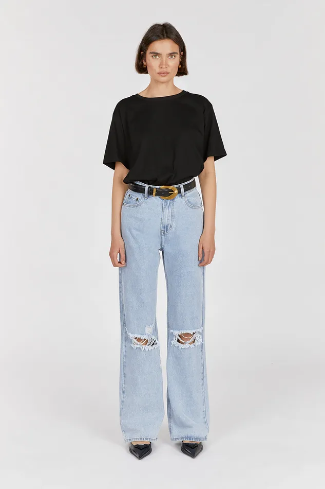 Women Jeans DISSH ARCHIE BLUE HIGH RISE RIPPED JEAN