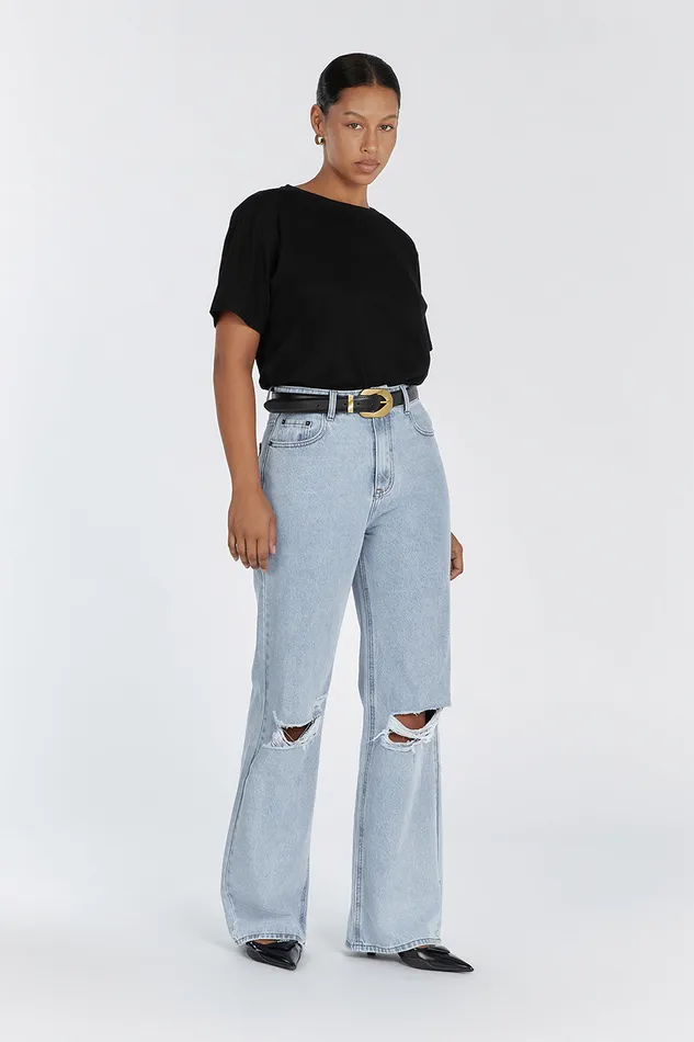 Women Jeans DISSH ARCHIE BLUE HIGH RISE RIPPED JEAN