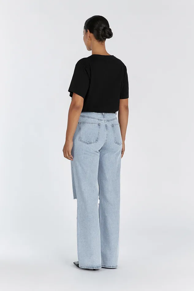 Women Jeans DISSH ARCHIE BLUE HIGH RISE RIPPED JEAN
