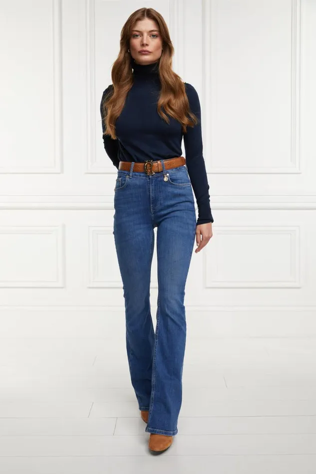 Women Jeans Holland Cooper High Rise Flared Jean Denim