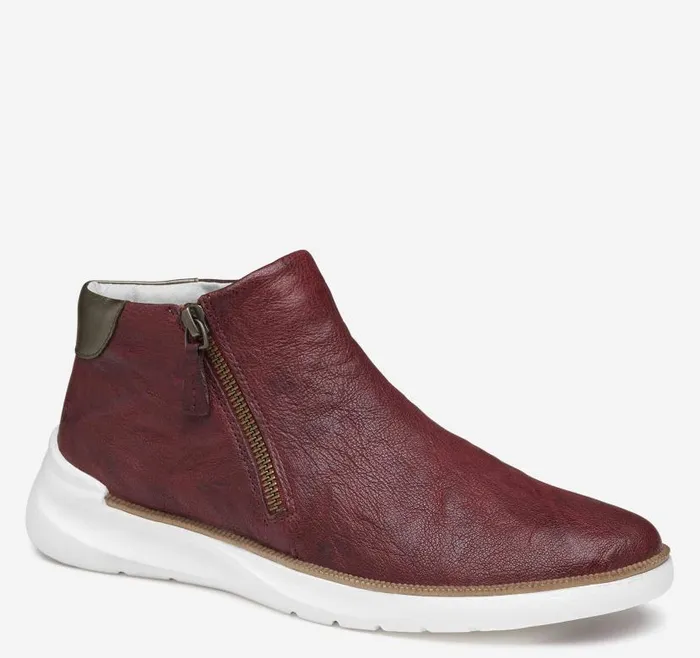 Women Johnston and Murphy Boots and Booties Emery Zip Bootie Wine Washed Italian Sheepskin Women Johnston and Murphy Boots and Booties Emery Zip Bootie Wine Washed Italian Sheepskin