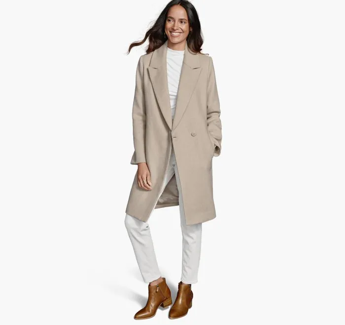 Women Johnston and Murphy Coats Jackets and Vests WoolBlend Coat With Removable Knit Collar Taupe Women Johnston and Murphy Coats Jackets and Vests WoolBlend Coat With Removable Knit Collar Taupe