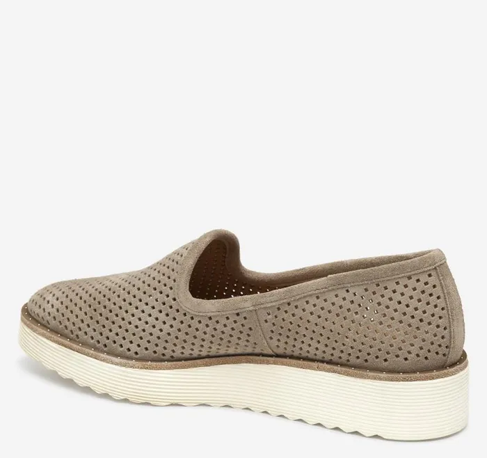Women Johnston and Murphy Mules and Loafers Mitzi Perfed Venetian Taupe Suede Women Johnston and Murphy Mules and Loafers Mitzi Perfed Venetian Taupe Suede