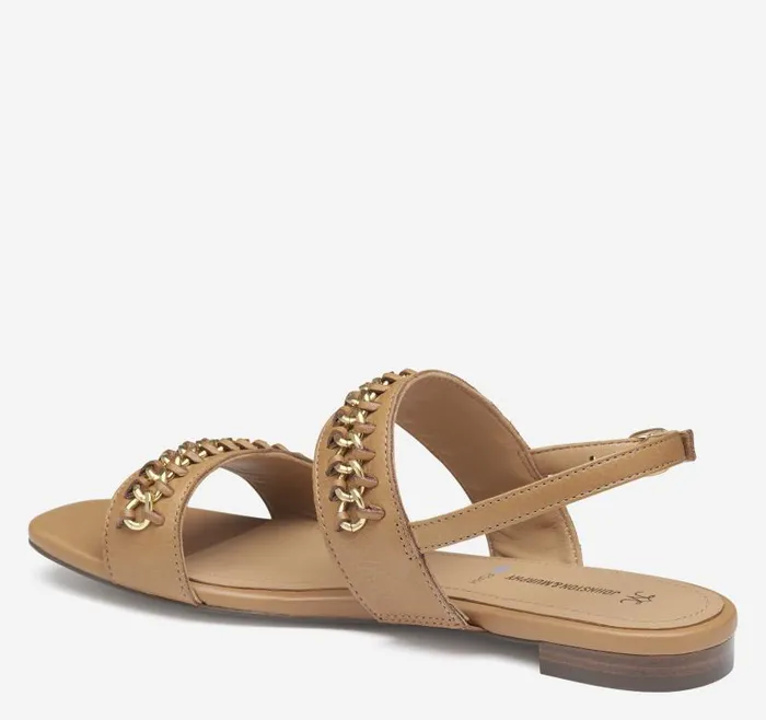 Women Johnston and Murphy Sandals Lilly Chain Sandal Tan Glove Leather Women Johnston and Murphy Sandals Lilly Chain Sandal Tan Glove Leather