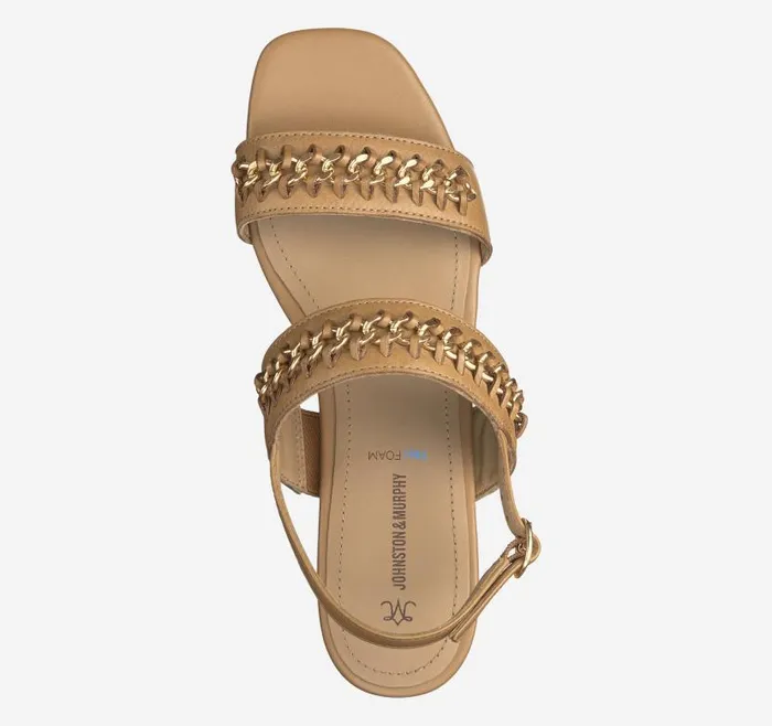 Women Johnston and Murphy Sandals Lilly Chain Sandal Tan Glove Leather Women Johnston and Murphy Sandals Lilly Chain Sandal Tan Glove Leather