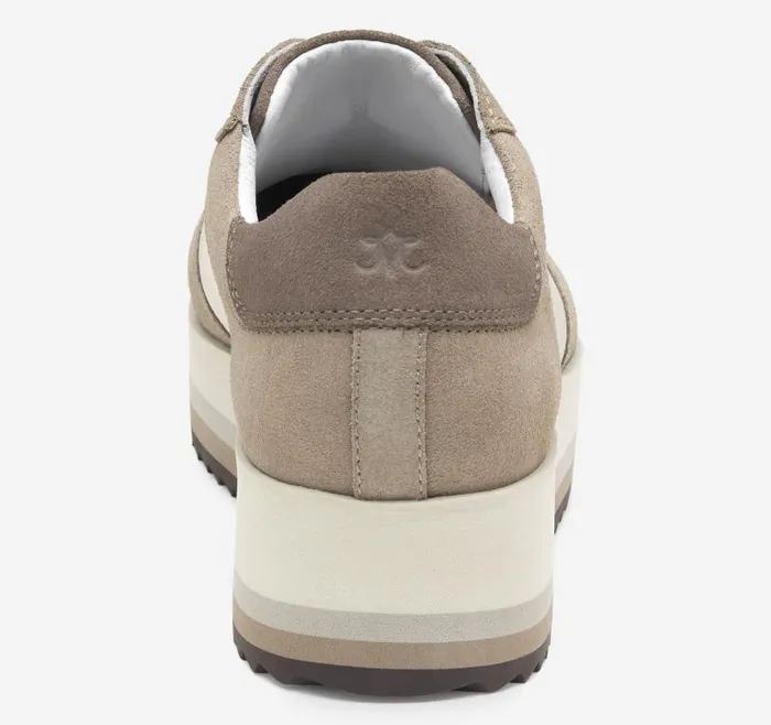 Women Johnston and Murphy Sneakers Gracie Colorblock LaceUp Taupe Suedebone Calfskin Women Johnston and Murphy Sneakers Gracie Colorblock LaceUp Taupe Suedebone Calfskin