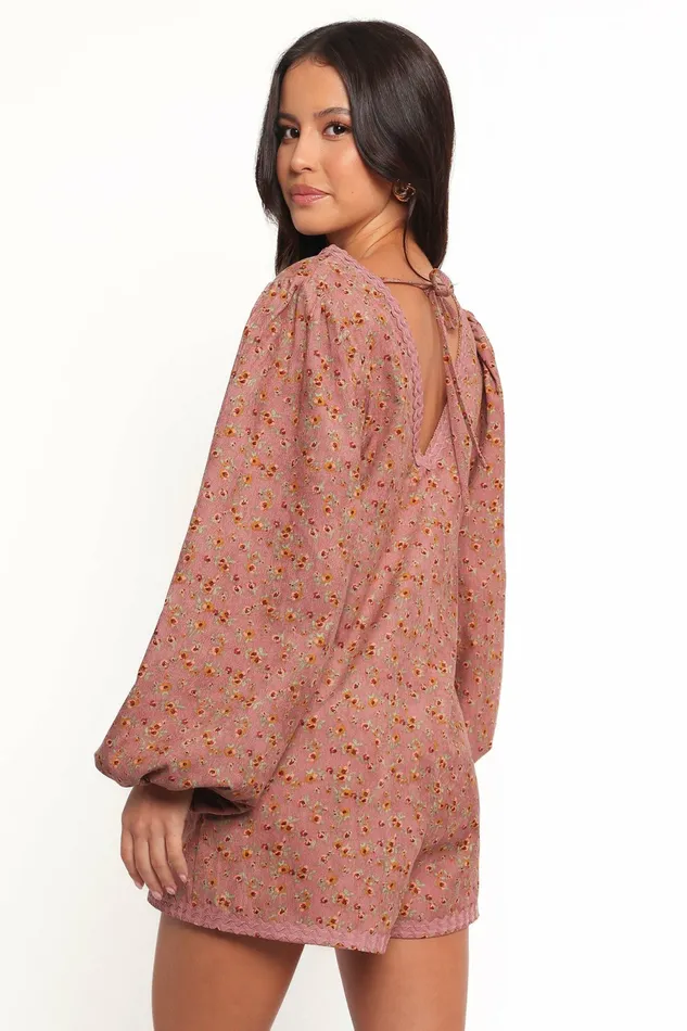 Women Jumpsuits and Rompers Petal and Pup Orio Playsuit Mauve Multi