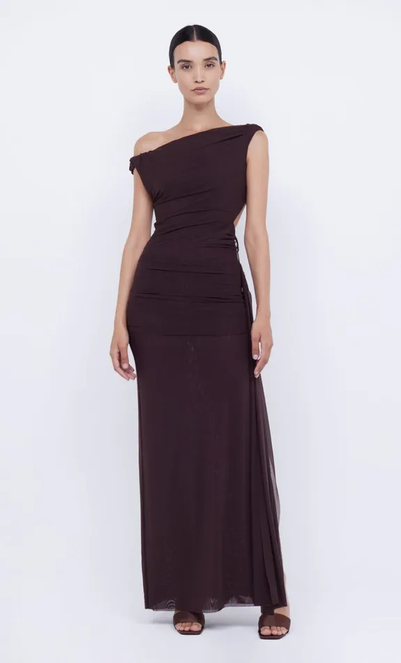 Women KAILANI ASYM DRESS 8211 CHOCOLATE Bec Bridge Wedding Guest
