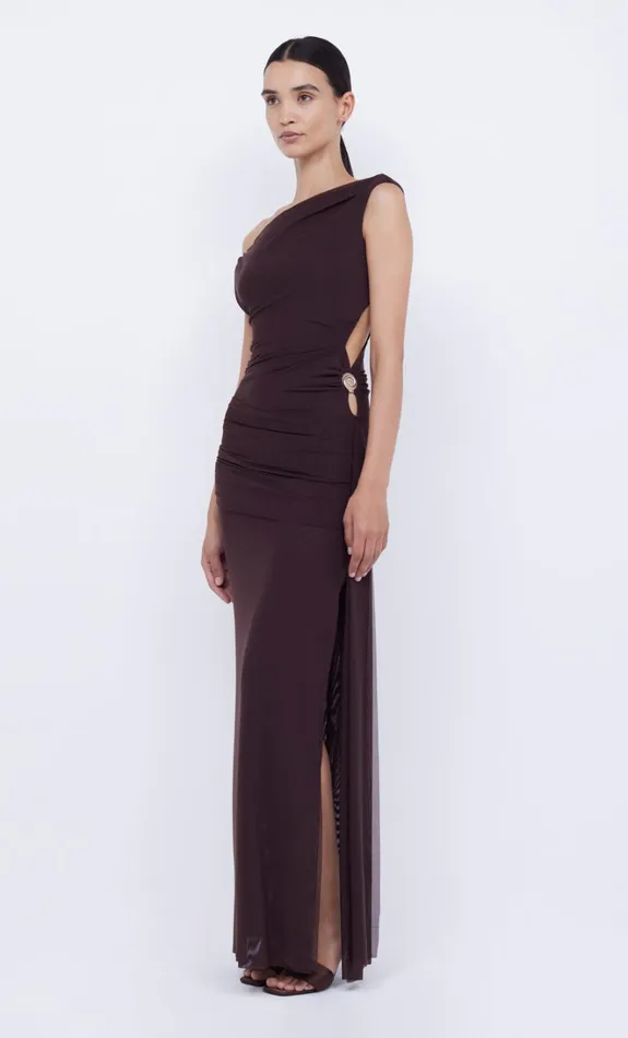 Women KAILANI ASYM DRESS 8211 CHOCOLATE Bec Bridge Wedding Guest