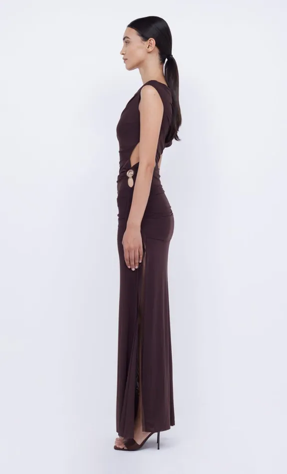 Women KAILANI ASYM DRESS 8211 CHOCOLATE Bec Bridge Wedding Guest
