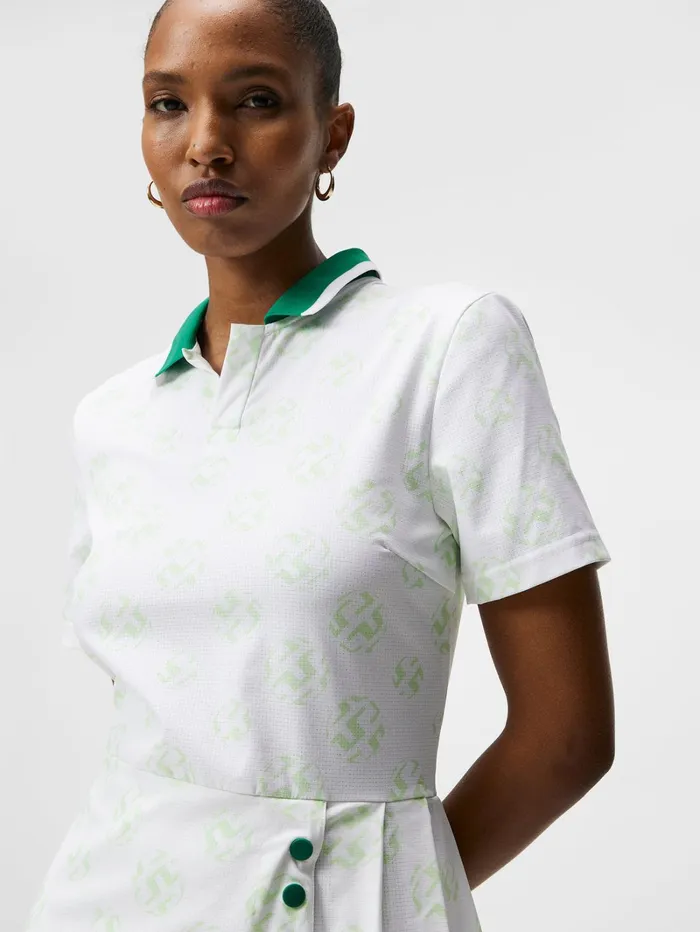 Women Katherine Dress White Sphere Dot JLindeberg Dresses Women Katherine Dress White Sphere Dot JLindeberg Dresses