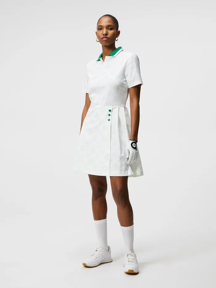 Women Katherine Dress White Sphere Dot JLindeberg Dresses Women Katherine Dress White Sphere Dot JLindeberg Dresses