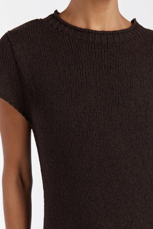 Women Knit Dresses DISSH LEO BITTER CHOC KNIT MIDI DRESS