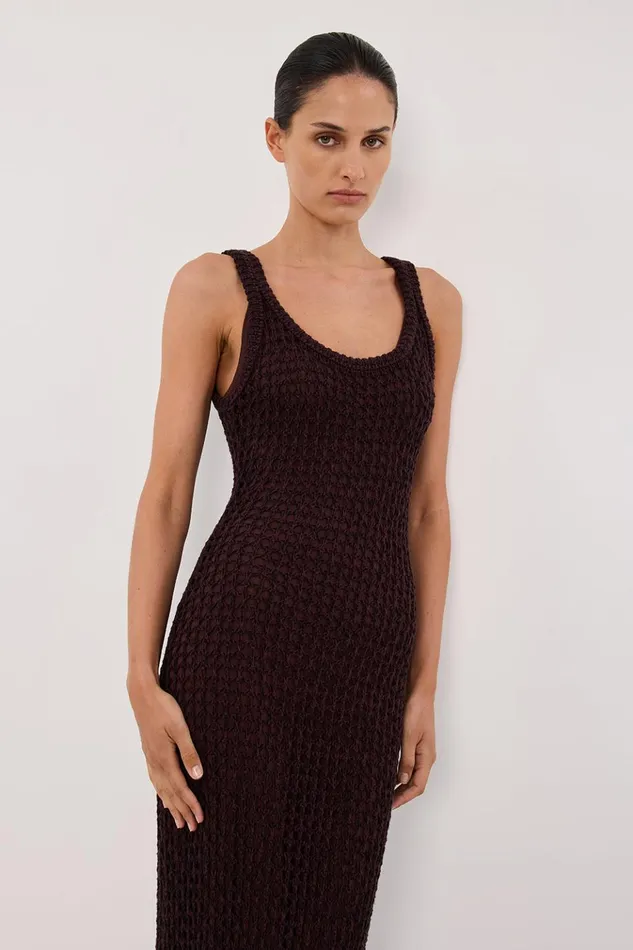 Women Knit Dresses DISSH TESS CHOC CROCHET MAXI DRESS