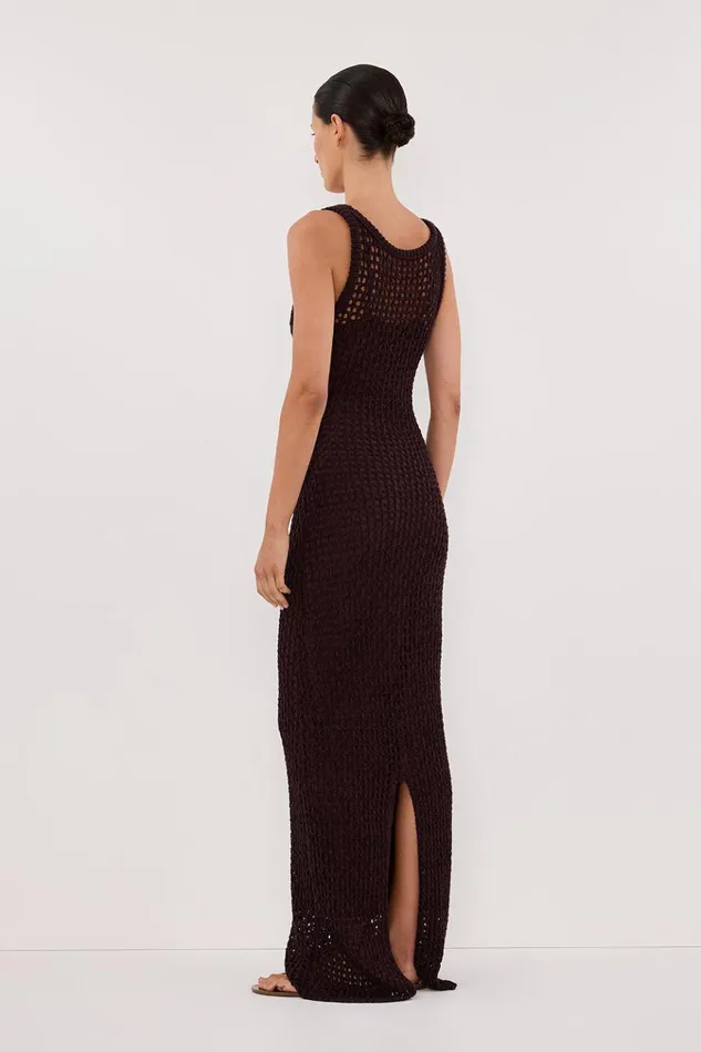 Women Knit Dresses DISSH TESS CHOC CROCHET MAXI DRESS
