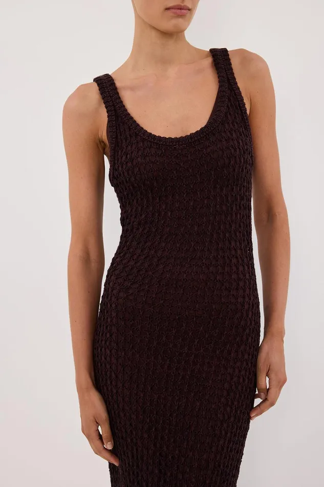 Women Knit Dresses DISSH TESS CHOC CROCHET MAXI DRESS