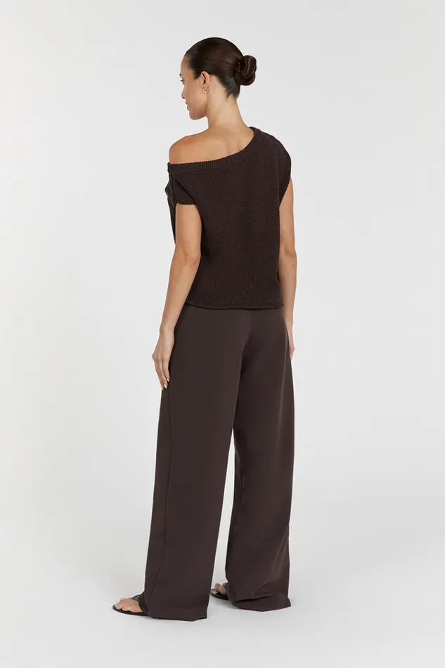 Women Knitted DISSH KERRY CHOC ASYM KNIT TOP