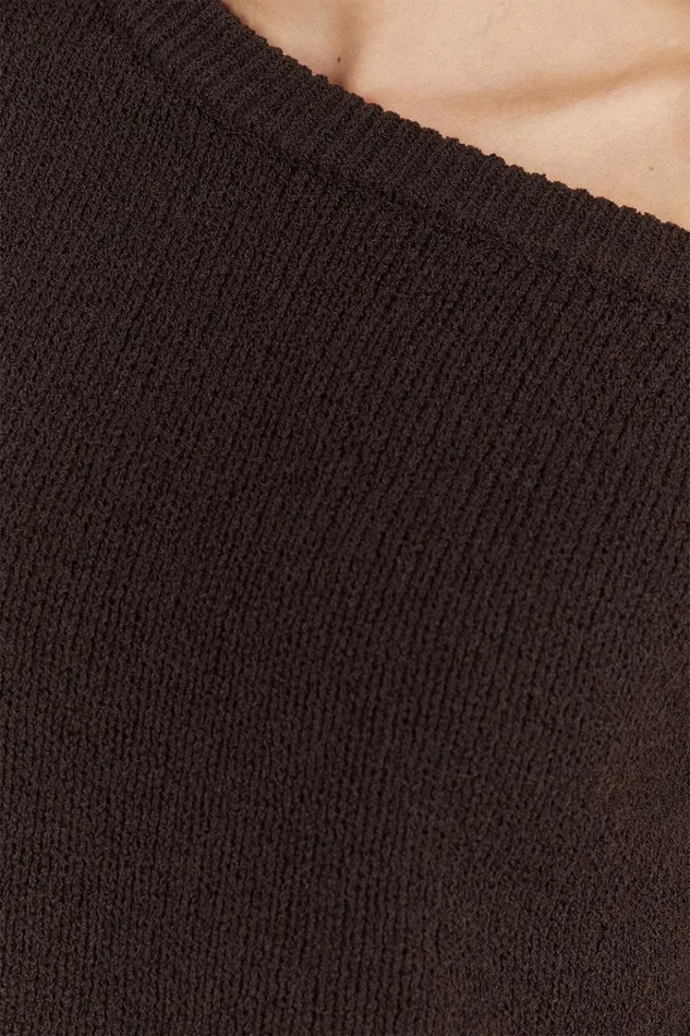 Women Knitted DISSH KERRY CHOC ASYM KNIT TOP