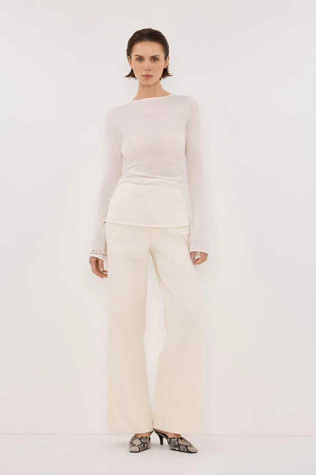 Women Knitted DISSH NICO OFF WHITE MERINO KNIT TOP