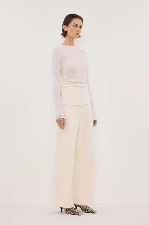 Women Knitted DISSH NICO OFF WHITE MERINO KNIT TOP