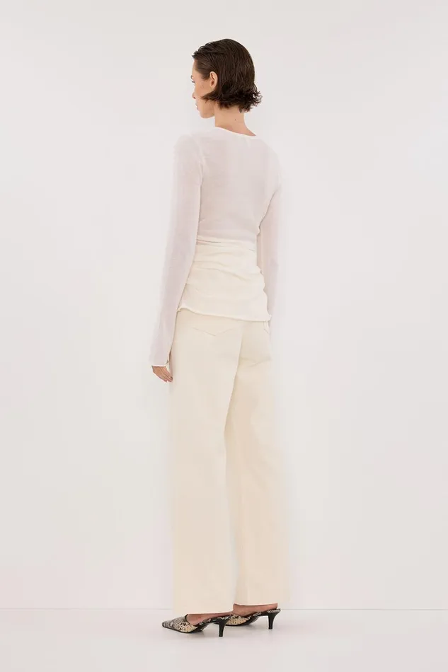 Women Knitted DISSH NICO OFF WHITE MERINO KNIT TOP
